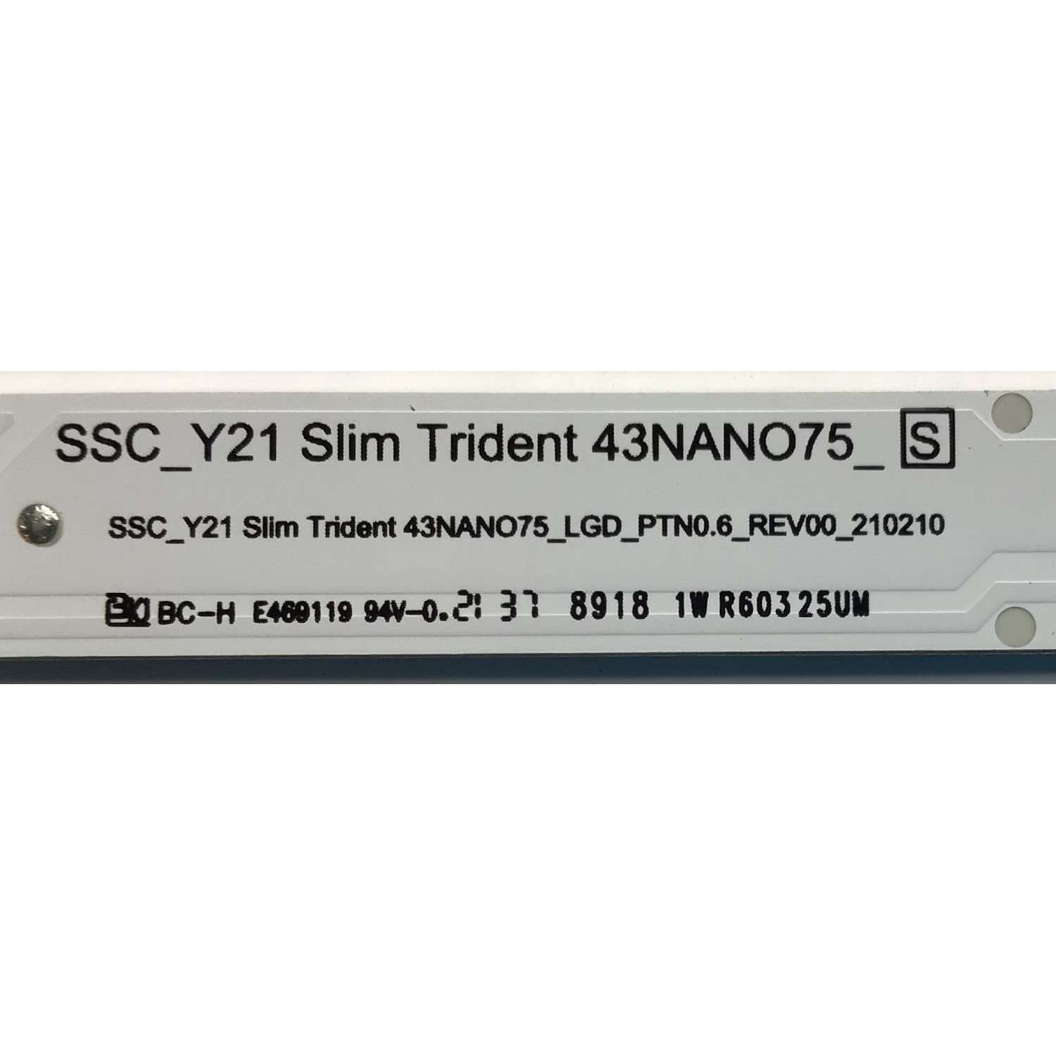 KIT DE LEDS PARA TV LG (5 PZ) / NUMERO DE PARTE EAV65017701 / SSC_Y21 SLIM TRIDENT 43NANO75_S / SSC_21 SLIM TRIDENT 43NANO75_LGF_PTN0.6_REV_210210 / PANEL NC430TQG-AAKP1 / MODELO 43NANO75UPA.BUSYLJM - Imagen 3